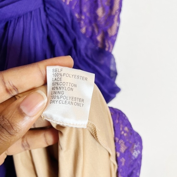 TADASHI SHOJI ARIES LACE & CHIFFON SLIT GOWN - Picture 11 of 14